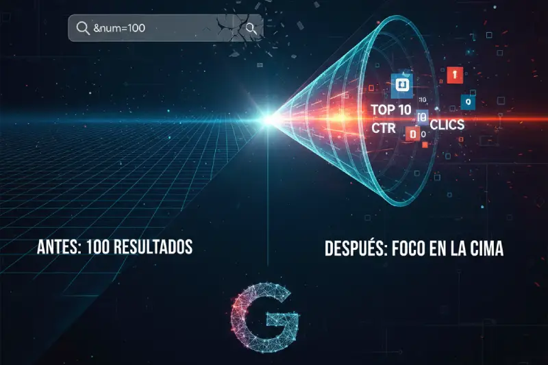 Impacto de Google eliminando los 100 resultados por página