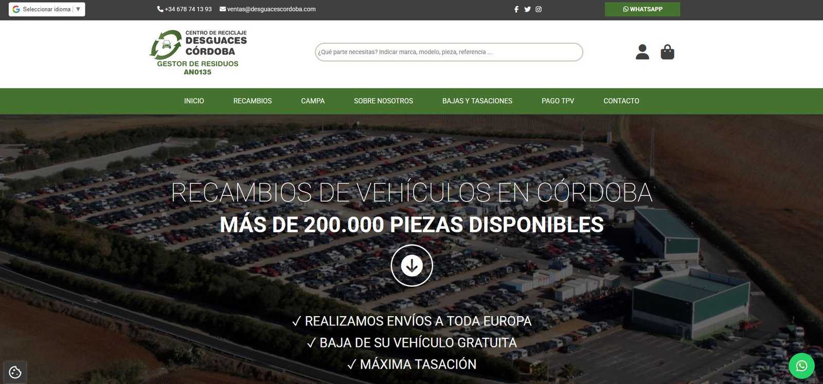 Desguace Córdoba Guadalcazar, Quemadas, Torrecilla