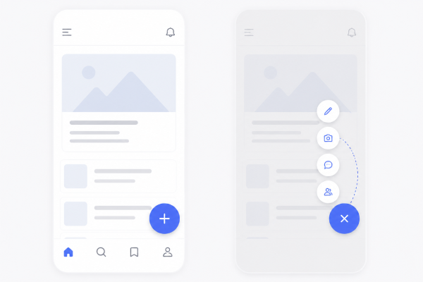 Ejemplo de FAB o Floating Action Button en una interfaz
