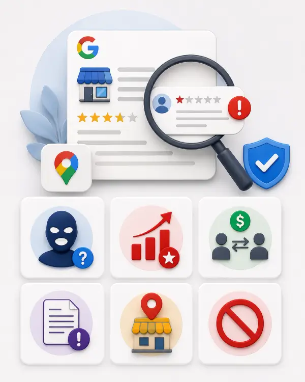 Análisis de reseñas de Google que pueden reclamarse por posible incumplimiento de sus políticas